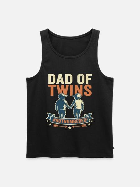 Tvillingfar, tvillinger, far, barn - Premium økologisk Tanktop for menn - svart