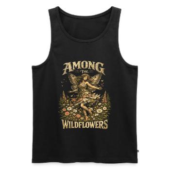 Fairycore Fairy Gothic Among The Wildflowers - Men's Premium Organic Tank Top - black - Front - Michal (187cm)