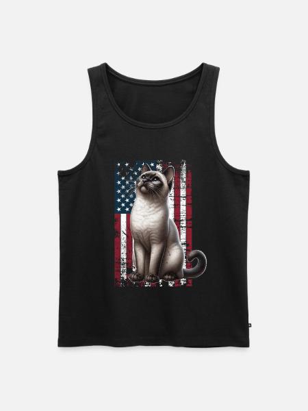 Siamese Cat US Siamkatze - Men's Premium Organic Tank Top - black