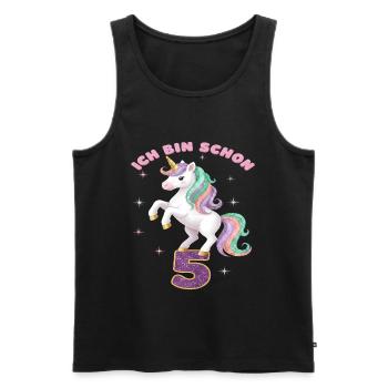 6. Geburtstag Einhorn Mädchen Ich bin schon 6 - Männer Premium Bio Tank Top - Schwarz - Vorne - Michal (187cm)