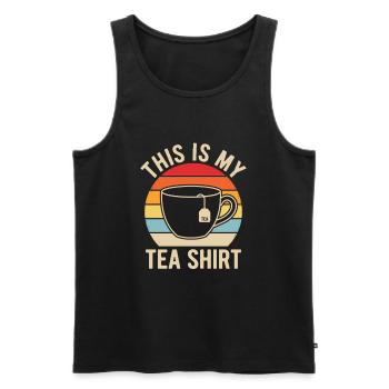 Funny Tea Shirt This Is My Tea Shirt Humor - Men's Premium Organic Tank Top - black - Front - AI Model Male 178 light (178cm)