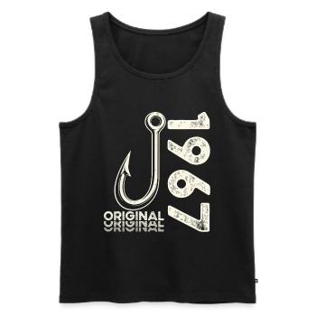 64th Birthday Gift Angler Fishing Man 1967 - Men's Premium Organic Tank Top - black - Front - Michal (187cm)