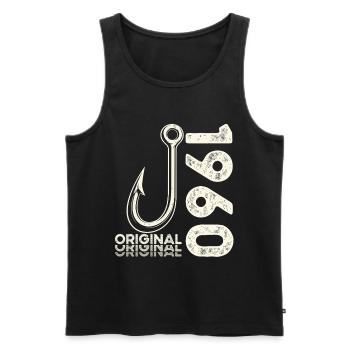 66th Birthday Gift Angler Fishing Man 1960's - Men's Premium Organic Tank Top - black - Front - Michal (187cm)