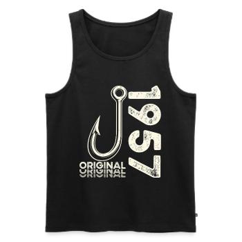 69th Birthday Gift Angler Fishing Man 1957 - Men's Premium Organic Tank Top - black - Front - Michal (187cm)