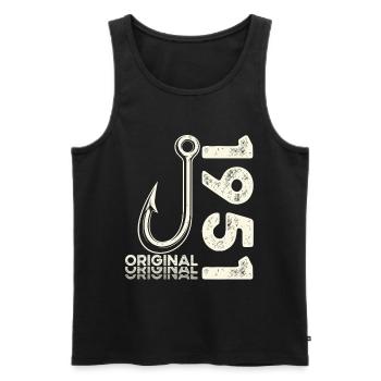 75th Birthday Gift Angler Fishing Man 1951 - Men's Premium Organic Tank Top - black - Front - Michal (187cm)