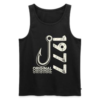 49th Birthday Gift Angler Fishing Man 1977 - Men's Premium Organic Tank Top - black - Front - Michal (187cm)