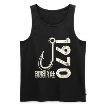 56th Birthday Gift Angler Fishing Man 1970's - Men's Premium Organic Tank Top - black - Front - Michal (187cm)