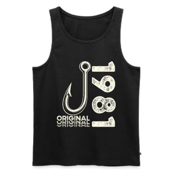 45th Birthday Gift Angler Fishing Man 1981 - Men's Premium Organic Tank Top - black - Front - Michal (187cm)