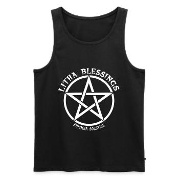 Litha Pagan Summer Solstice Midsummer Midsommar - Men's Premium Organic Tank Top - black - Front - AI Model Male 178 light (178cm)