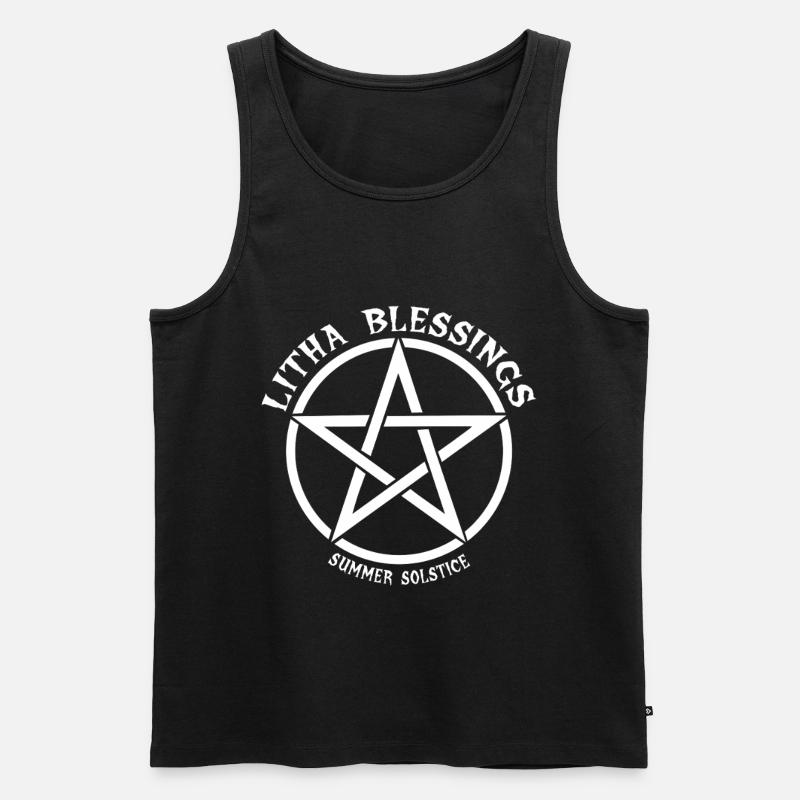 Litha Pagan Solstice d’été Midsommar - Débardeur bio Premium Homme - noir