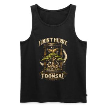 Bonsaibaum I Don't Hurry I Bonsai - Männer Premium Bio Tank Top - Schwarz - Vorne - Michal (187cm)