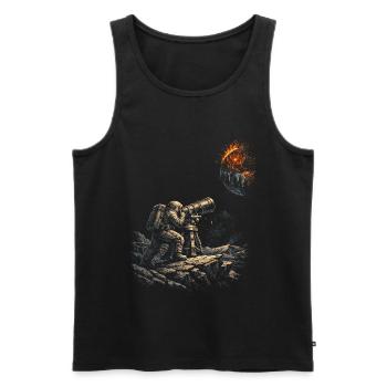 Astronome en astronomie - Débardeur bio Premium Homme - noir - Devant - Michal (187cm)