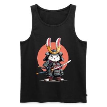 Bunny Samurai Warrior - Men's Premium Organic Tank Top - black - Front - AI Model Male 178 light (178cm)