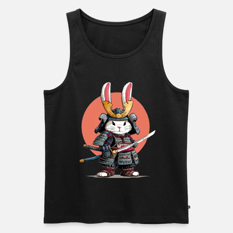 Hasen-Samurai-Krieger - Männer Premium Bio Tank Top - Schwarz