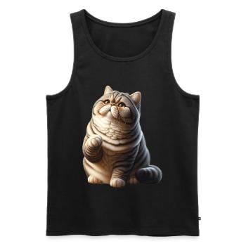 Exotic Shorthair Cat Exotic Shorthair - Men's Premium Organic Tank Top - black - Front - AI Model Male 178 light (178cm)
