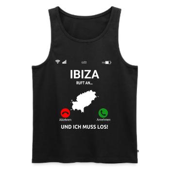 Ibiza Ruft An Urlaub Balearen Insel Idee - Männer Premium Bio Tank Top - Schwarz - Vorne - Michal (187cm)