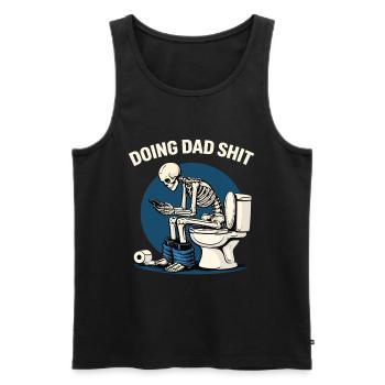 Chemise de papa drôle Humour squelette toilettes - Débardeur bio Premium Homme - noir - Devant - Michal (187cm)