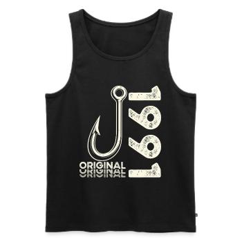 35th Birthday Gift Angler Fishing Man 1991 - Men's Premium Organic Tank Top - black - Front - Michal (187cm)