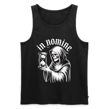 Grim Reaper Skull Time Memento Mori Gothic Shirt - Men's Premium Organic Tank Top - black - Front - AI Model Male 178 light (178cm)