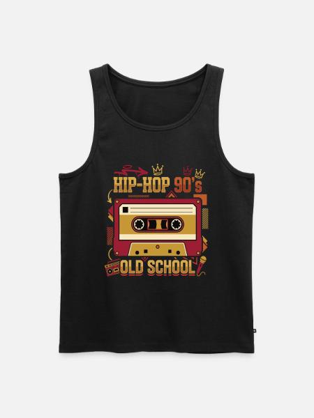 Hip Hop 90s Oldschool Cassette Retro - Men's Premium Organic Tank Top - black