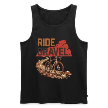 Ride Gravel Fahrrad Offroad Bike Abenteuer - Männer Premium Bio Tank Top - Schwarz - Vorne - Michal (187cm)