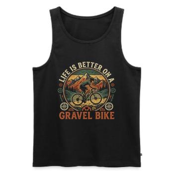 Montagnes d’aventure de vélo de gravier - Débardeur bio Premium Homme - noir - Devant - Michal (187cm)