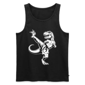 Taekwondo Dinosaur Martial Arts Karate pour enfants - Débardeur bio Premium Homme - noir - Devant - Michal (187cm)