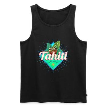 Tahiti dans la Polynésie française des îles - Débardeur bio Premium Homme - noir - Devant - Michal (187cm)