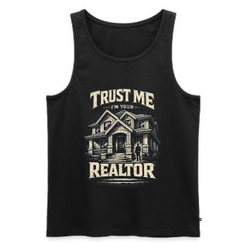 Immobilienmakler Makler Trust Me I'm Your Realtor - Männer Premium Bio Tank Top - Schwarz - Vorne - Michal (187cm)