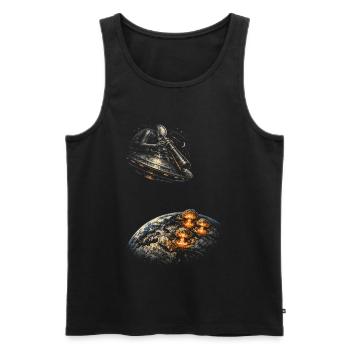 Astronome en astronomie - Débardeur bio Premium Homme - noir - Devant - Michal (187cm)