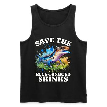 Save Blauzungenskink - Männer Premium Bio Tank Top - Schwarz - Vorne - Michal (187cm)