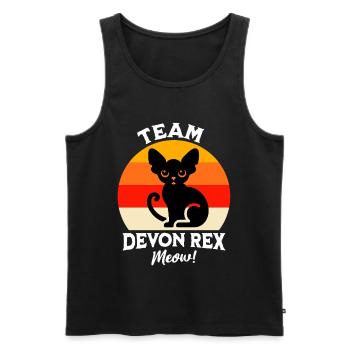 Équipe Devon Rex - Débardeur bio Premium Homme - noir - Devant - AI Model Male 178 light (178cm)