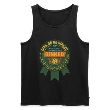 Pickleball-lustiger Spieler Dink Oder Werde Dinked - Männer Premium Bio Tank Top - Schwarz - Vorne - Michal (187cm)