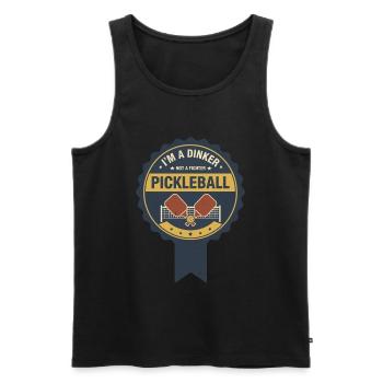 Joueur drôle de pickleball, je suis un dinker, pas un combattant - Débardeur bio Premium Homme - noir - Devant - Michal (187cm)