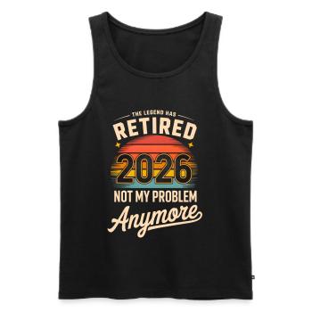 Retired 2026 Funny Retired Graphic Men Retiremet - Men's Premium Organic Tank Top - black - Front - AI Model Male 178 light (178cm)