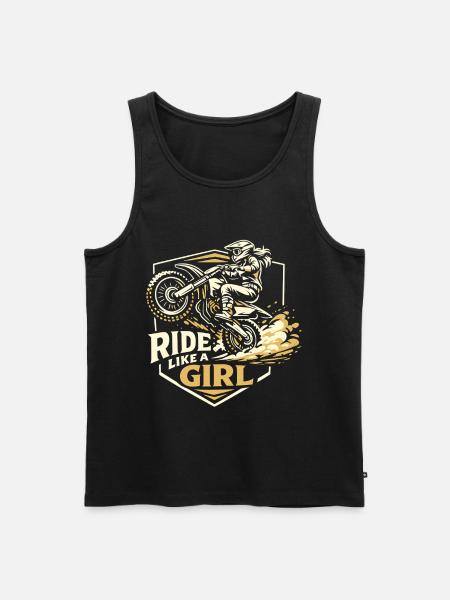 Rid som en flicka - Ekologisk premium tanktopp herr - svart