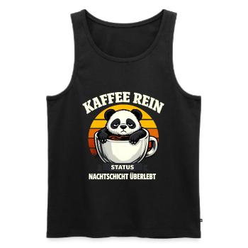 Kaffee rein Status Nachtschicht überlebt Panda - Männer Premium Bio Tank Top - Schwarz - Vorne - AI Model Male 178 light (178cm)