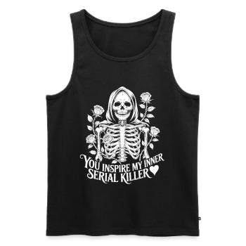 You Inspire My Inner Serial Killer Gothic Shirt - Men's Premium Organic Tank Top - black - Front - Michal (187cm)