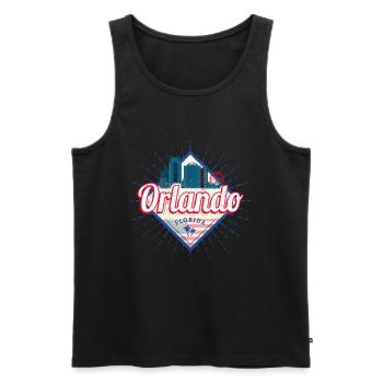 Orlando Florida in United States USA Design - Men's Premium Organic Tank Top - black - Front - AI Model Male 178 light (178cm)