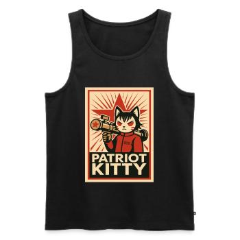 Art de la fusée Patriot Kitty - Débardeur bio Premium Homme - noir - Devant - Michal (187cm)