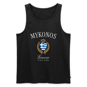 Couronne des armoiries de Mykonos Grèce – Souvenir de voyage - Débardeur bio Premium Homme - noir - Devant - Michal (187cm)