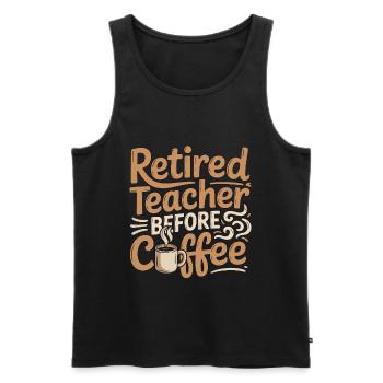 Enseignant à la retraite avant instructeur Amateur de café - Débardeur bio Premium Homme - noir - Devant - Michal (187cm)