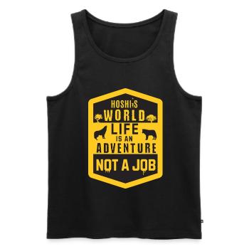 Hoshi's World Adventure- Live is an Adventure - Men's Premium Organic Tank Top - black - Front - AI Model Male 178 light (178cm)