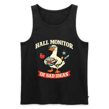 Gans mit Schulhumor - Männer Premium Bio Tank Top - Schwarz - Vorne - AI Model Male 178 light (178cm)