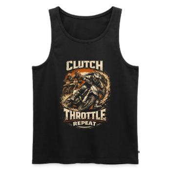 Dirtbike Dirt Bike Motocross Clutch Throttle - Men's Premium Organic Tank Top - black - Front - Michal (187cm)