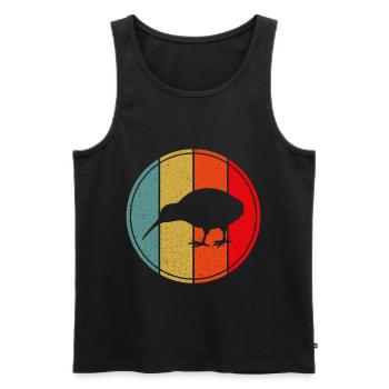 Oiseau néo-zélandard Retro Vintage Sunset Nouvelle-Zélande - Débardeur bio Premium Homme - noir - Devant - Michal (187cm)
