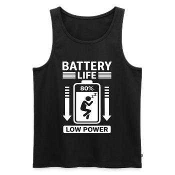 Battery Life Low Power Humor Battery Empty - Men's Premium Organic Tank Top - black - Front - Michal (187cm)