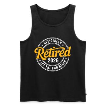 Retired 2026 Funny Retired Graphic Men Retirement - Men's Premium Organic Tank Top - black - Front - AI Model Male 178 light (178cm)