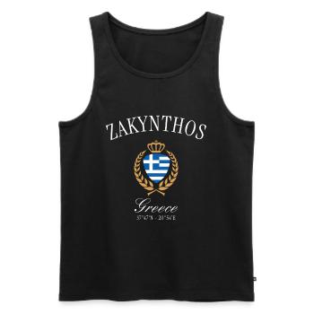 Souvenir de voyage de la couronne de Zakynthos en Grèce - Débardeur bio Premium Homme - noir - Devant - Michal (187cm)