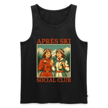 Retro Après Ski Club Damen - Männer Premium Bio Tank Top - Schwarz - Vorne - Michal (187cm)